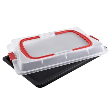Dr. Oetker Backblech mit Transporthaube Bake & Go – 3in1: Ofenblech zum Backen, Aufbewahren und Transportieren – Antihaft, 42x29x4 cm im Sale